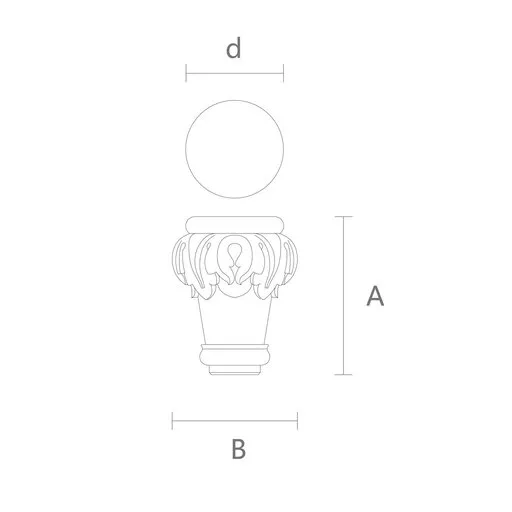 Furniture feet with acanthus leaf round Baroque style